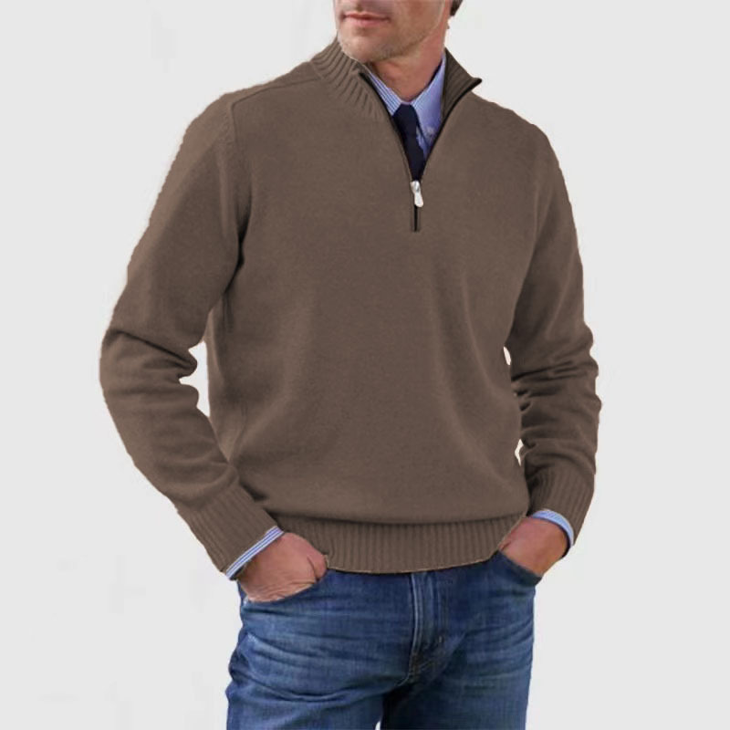 ModeGeist | Herrenpullover Mit Halbem Reißverschluss