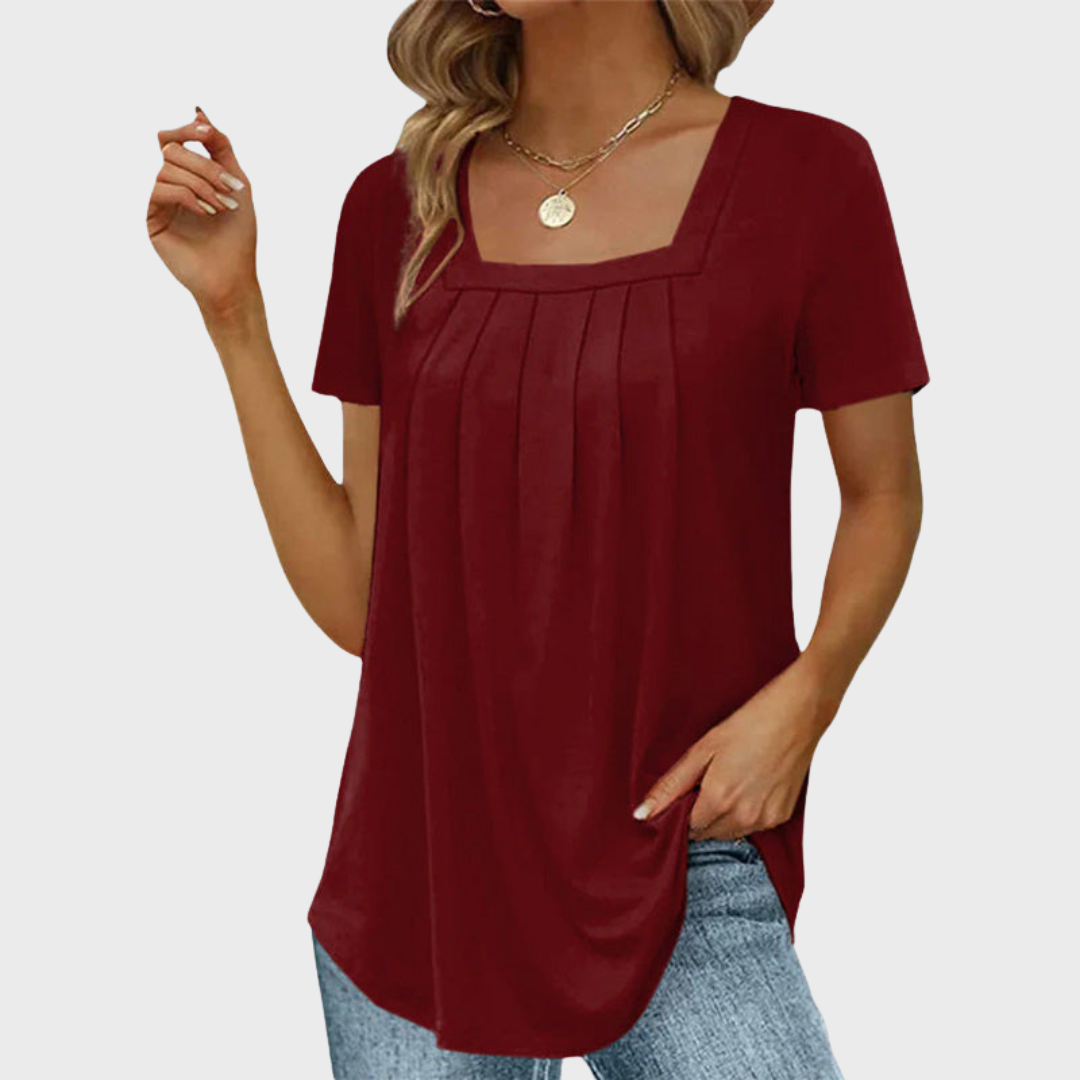 MODEGEIST Damen Sommerbluse leicht atmungsaktiv Kurzarm Bluse