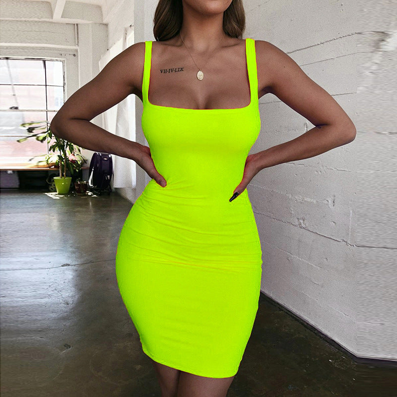 Damen Figurbetontes Minikleid mit quadratischem Ausschnitt ModeGeist