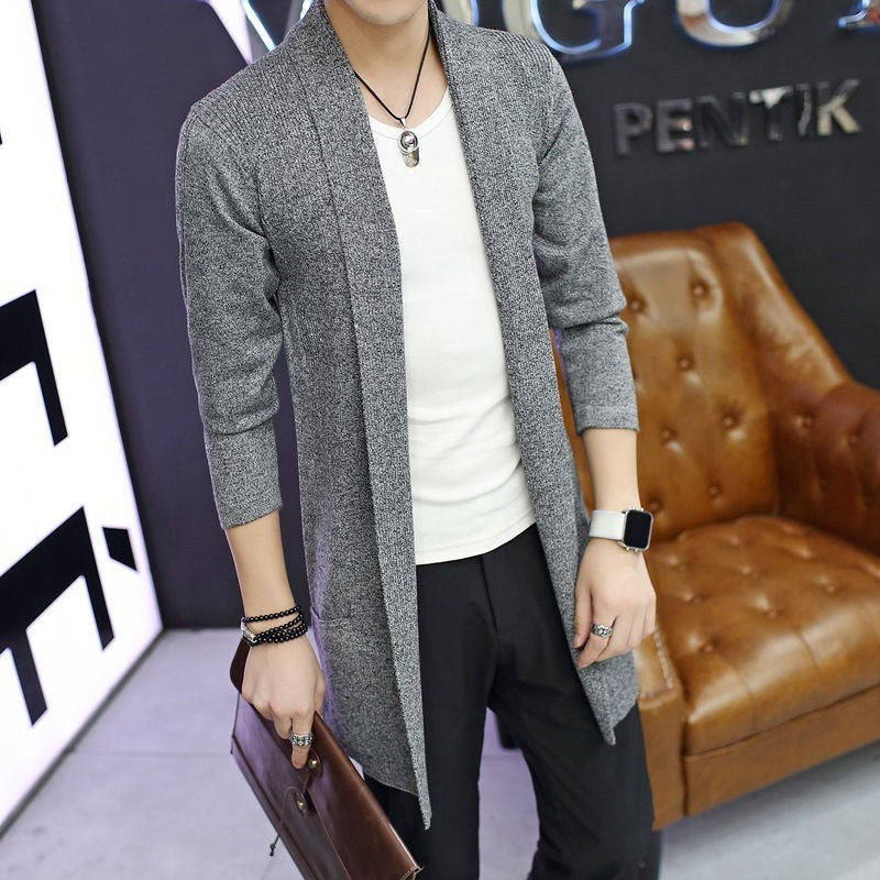 Herren lässiger Strickcardigan mit offenem Schnitt und praktischen Taschen ModeGeist
