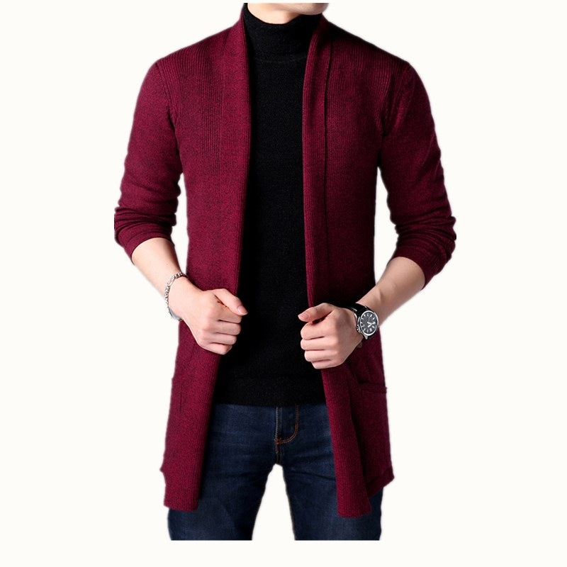 Herren lässiger Strickcardigan mit offenem Schnitt und praktischen Taschen ModeGeist