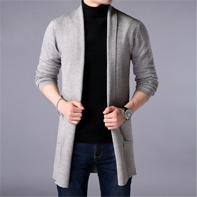 Herren lässiger Strickcardigan mit offenem Schnitt und praktischen Taschen ModeGeist