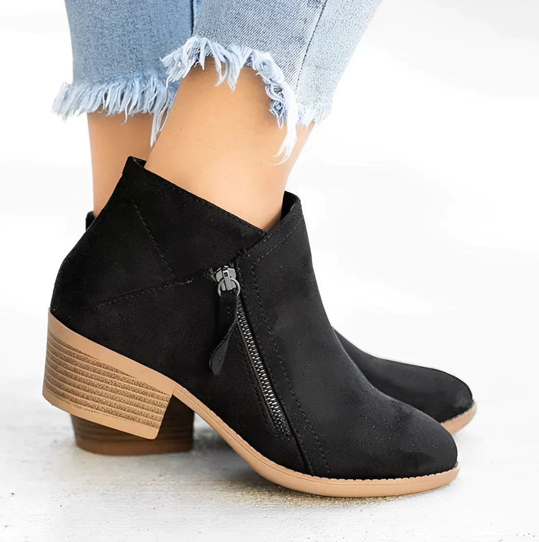 ModeGeist | Damen Stiefeletten mit Hohen Absätzen und Seitlichem Reißverschluss