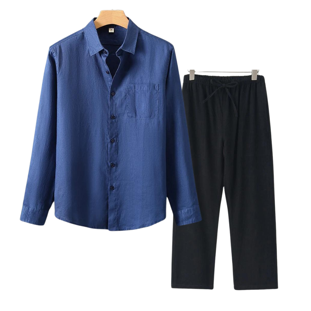 Klassisches und stilvolles Herren-Leinen-Set im Old-Money-Stil