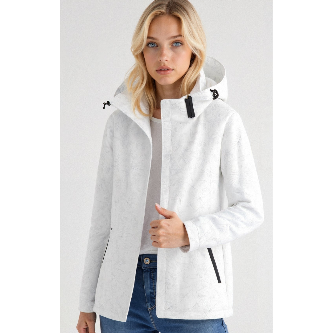ModeGeist | Damen Windjacke mit Kapuze und Durchgehendem Reißverschluss