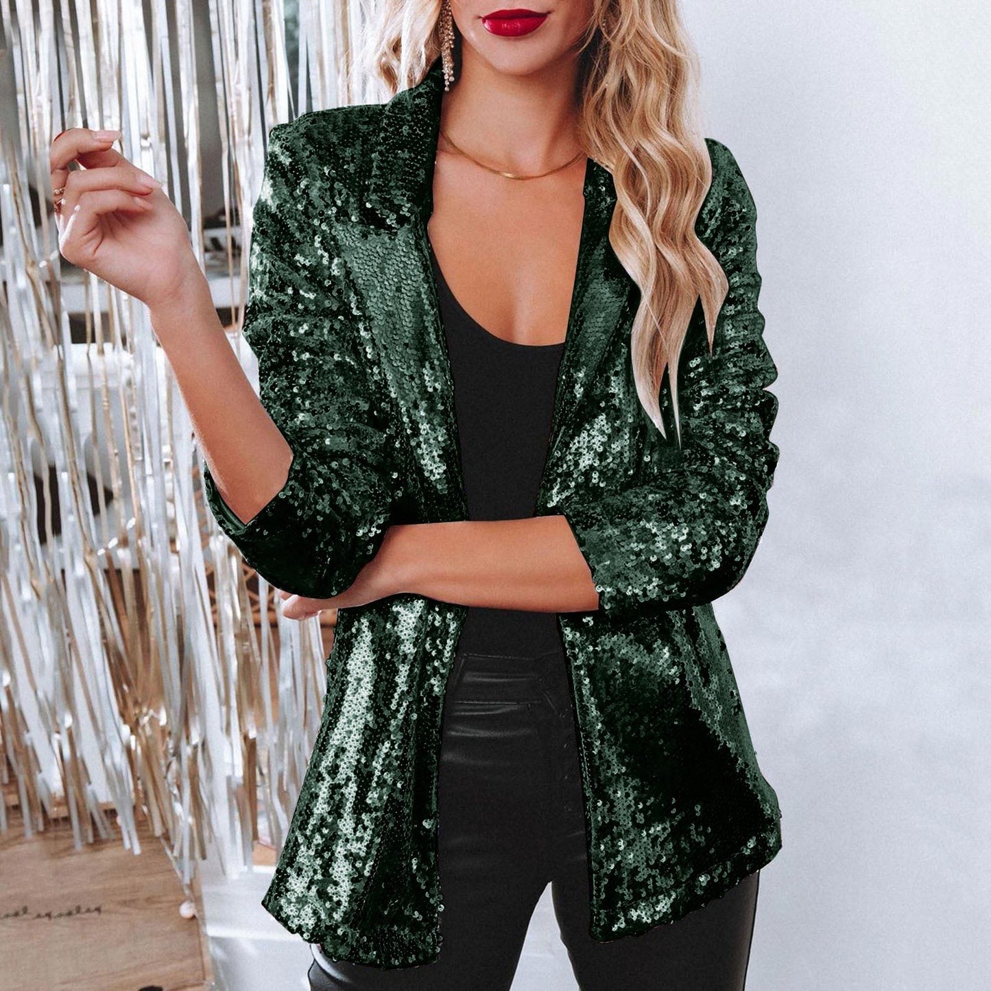 ModeGeist | Glänzender Pailletten-Blazer für Frauen