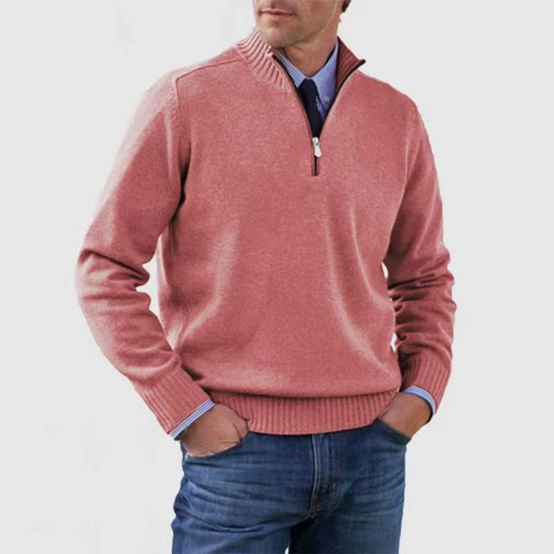 ModeGeist | Herrenpullover Mit Halbem Reißverschluss