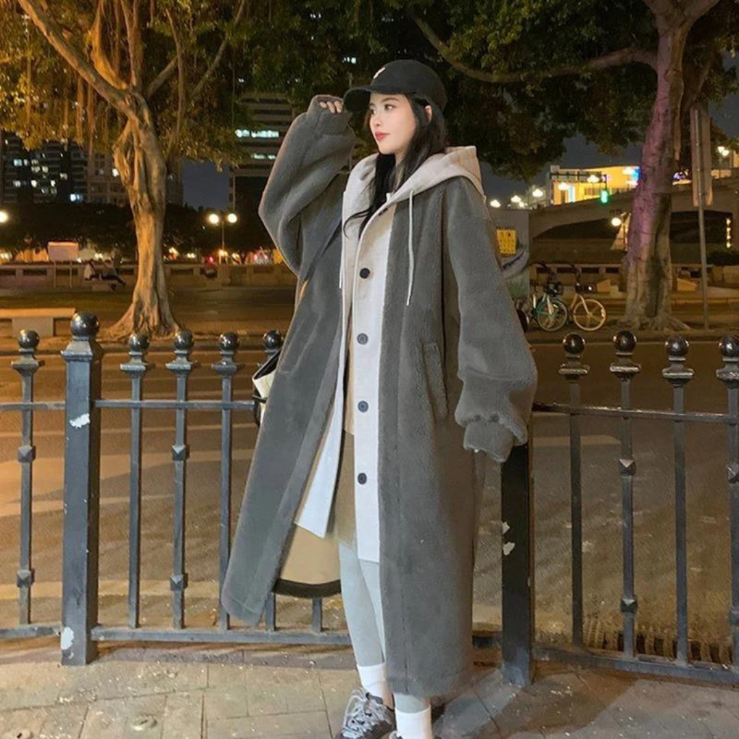 ModeGeist | Lange Kapuzenjacke für Damen Ideal für den Winter