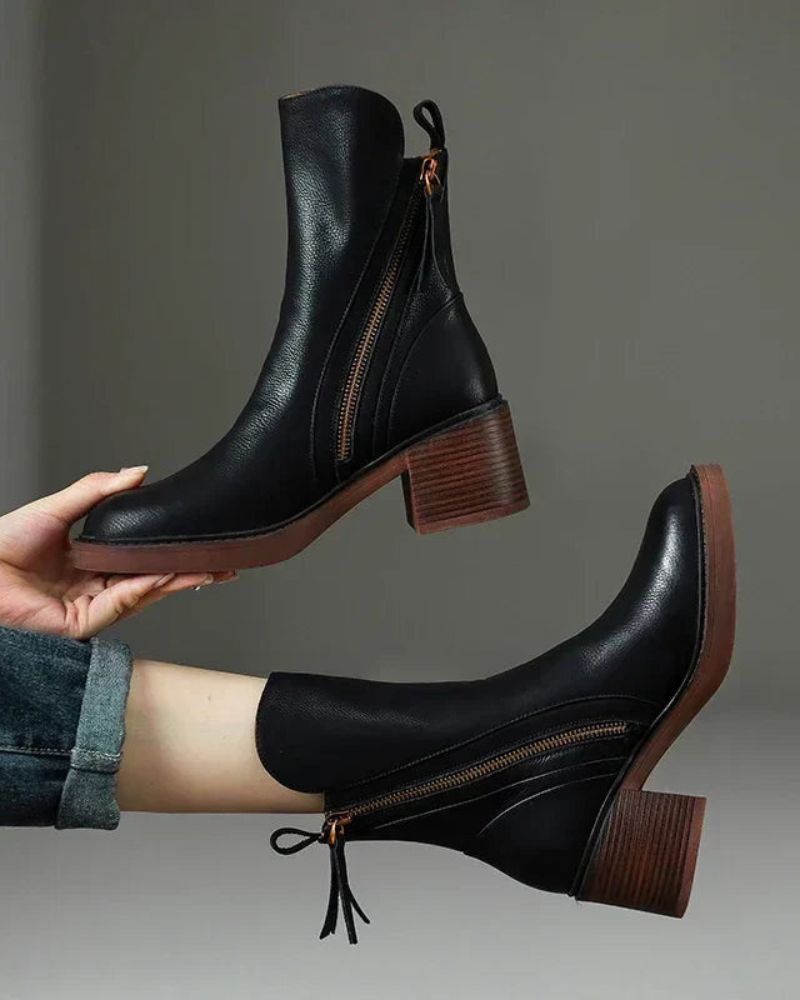 MODEGEIST Damen Ankle Boots Klassisch Schwarz