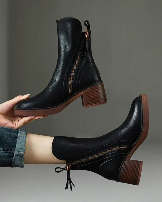 MODEGEIST Damen Ankle Boots Klassisch Schwarz