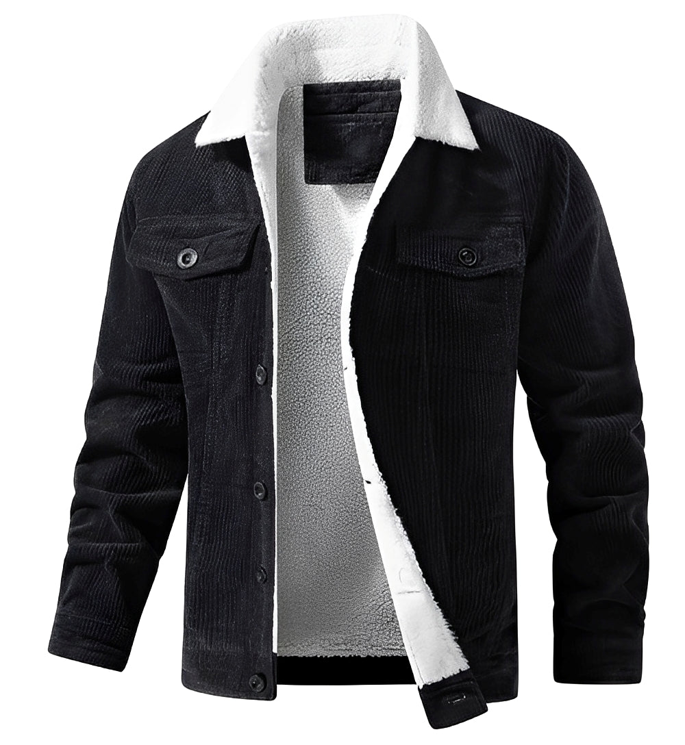 ModeGeist | klassische Cord-Plüschjacke für Männer