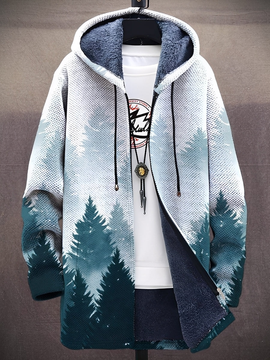 ModeGeist | Stilvolle bedruckte Jacke mit Kapuze für Männer