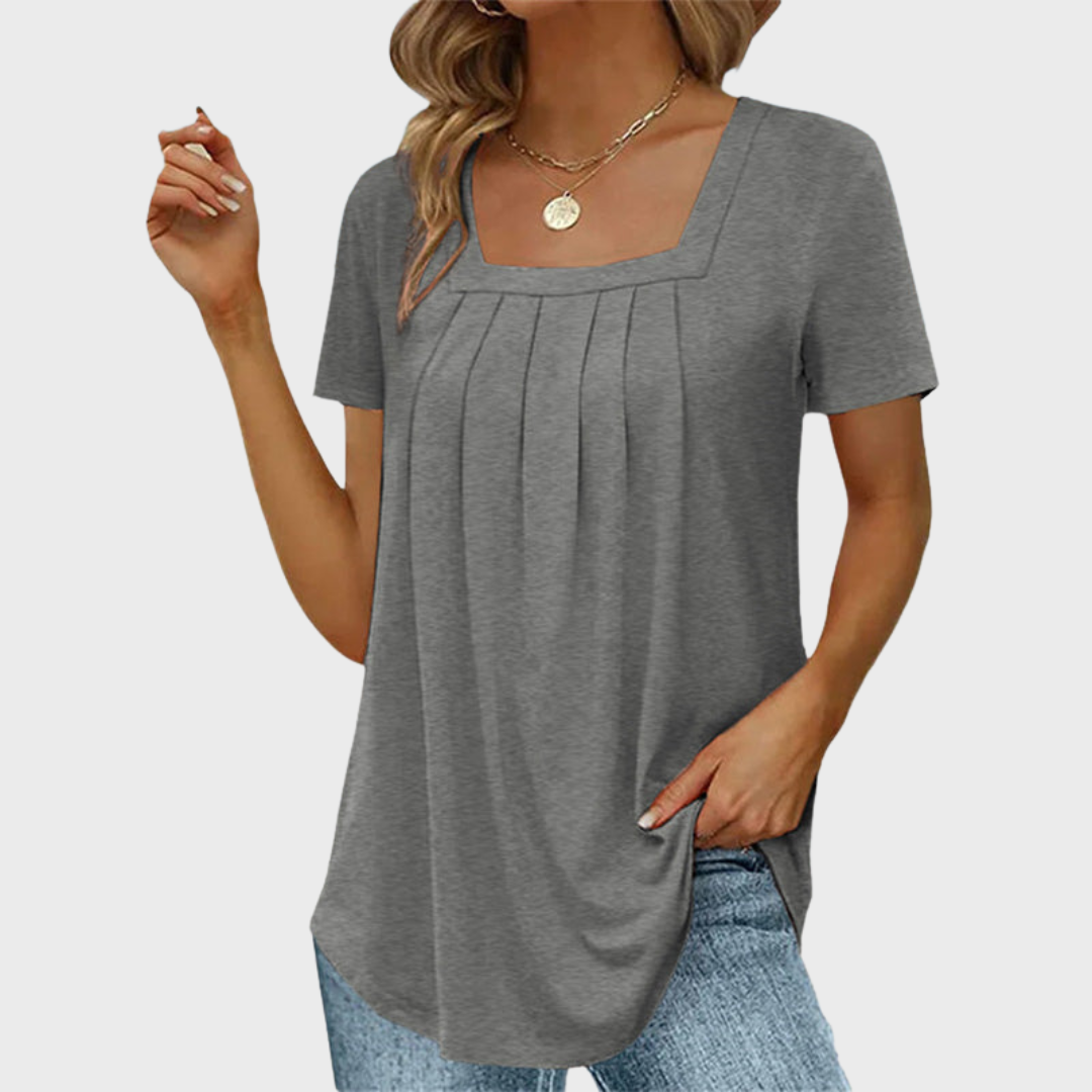 MODEGEIST Damen Sommerbluse leicht atmungsaktiv Kurzarm Bluse
