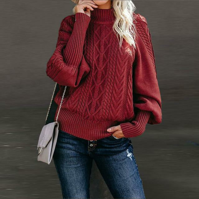 ModeGeist | Pullover - Frauen Herbst Kabelstrick Pullover