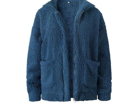 Fleece-Sweatshirt für Damen mit weitem Kragen von Fudus