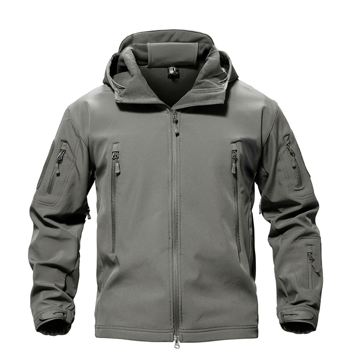 Herren Softshelljacke mit Reißverschlusstaschen, taktisch