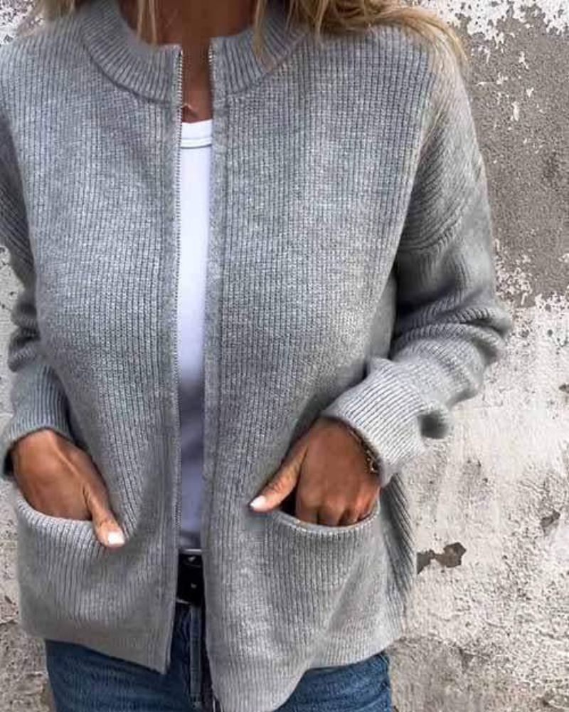 MODEGEIST Damen Strickjacke Offener Schnitt Langarm Weich
