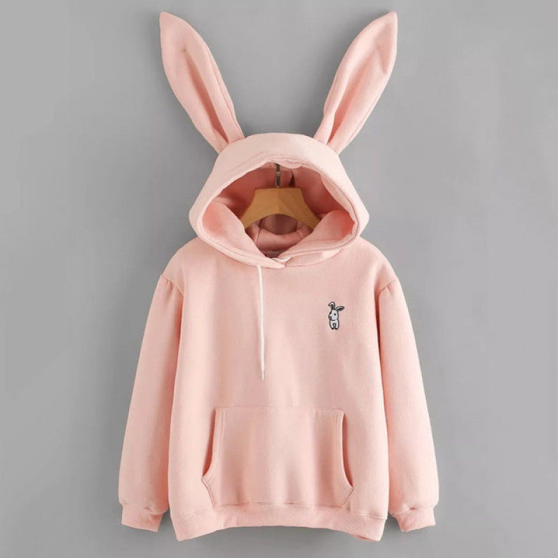 Fudus Damen Kapuzenpullover mit Hasenohren