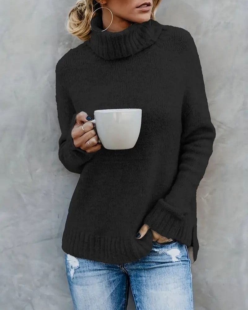 ModeGeist | Schlitz-Ärmel Turlteneck-Pullover