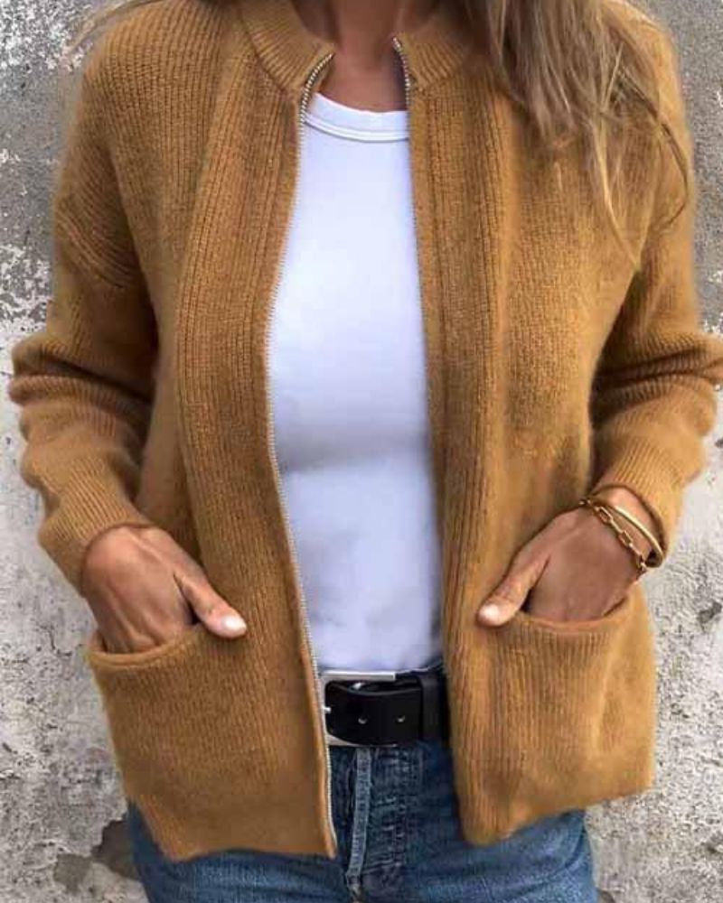 MODEGEIST Damen Strickjacke Offener Schnitt Langarm Weich Alltag