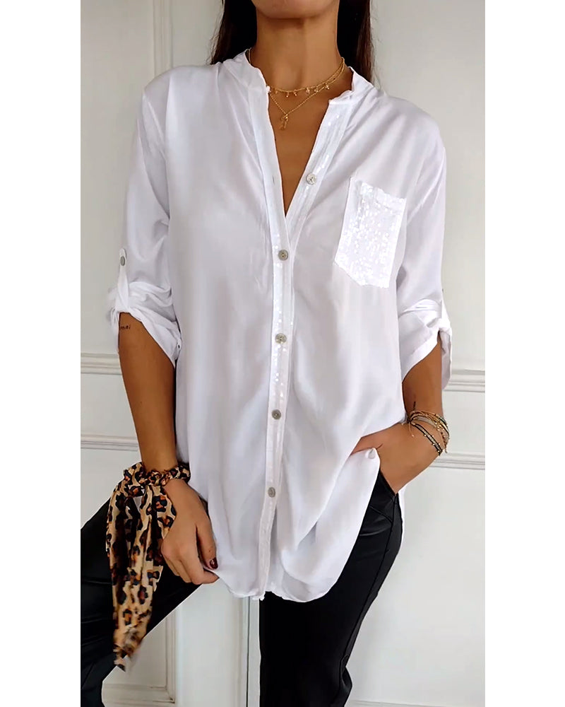 ModeGeist | Stilvolle Bluse mit Glimmer Nicht Spezifiziert Elegant und Strahlend