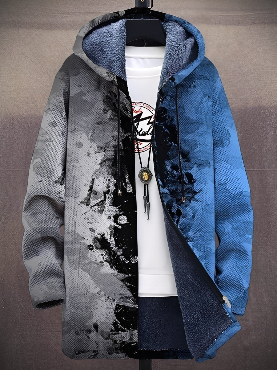 ModeGeist | Stilvolle bedruckte Jacke mit Kapuze für Männer