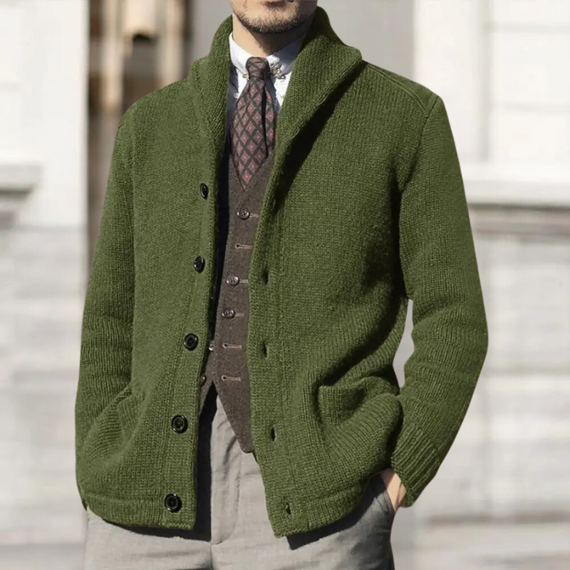 Dicke Strickjacke HOLGER mit Knöpfen