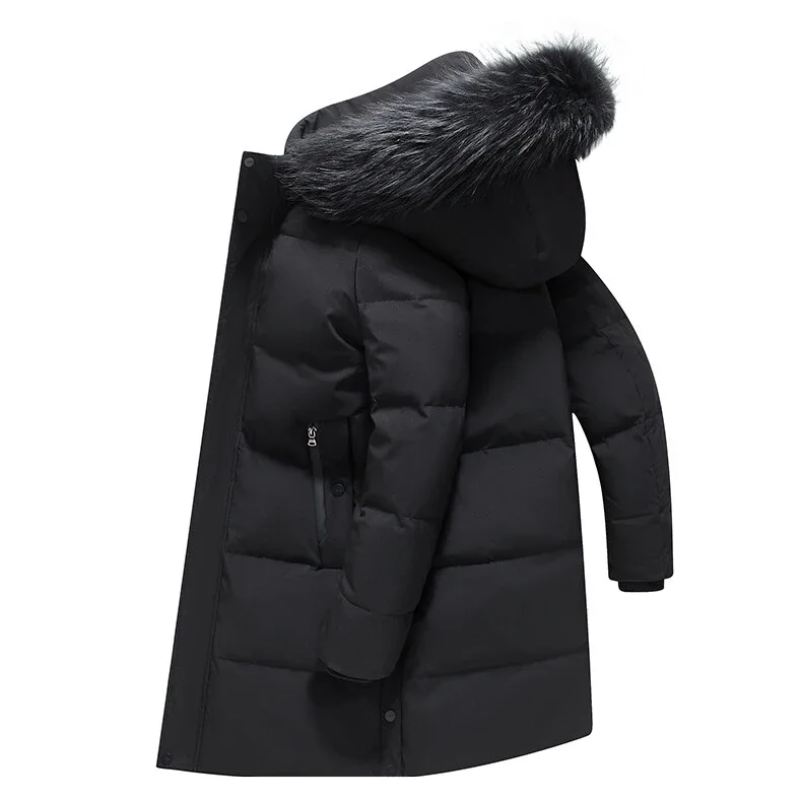 Männer-Winterparka mit Pelzkapuze