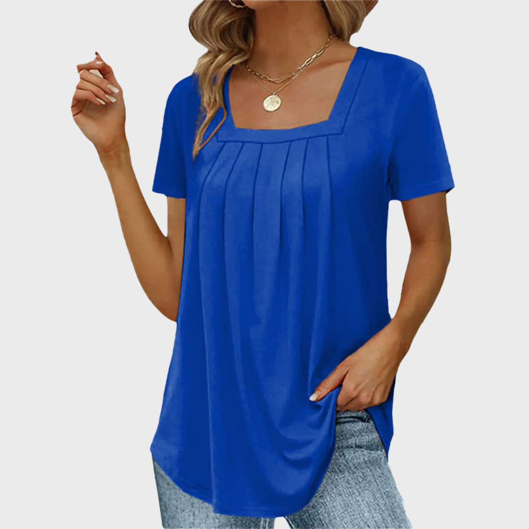MODEGEIST Damen Sommerbluse leicht atmungsaktiv Kurzarm Bluse