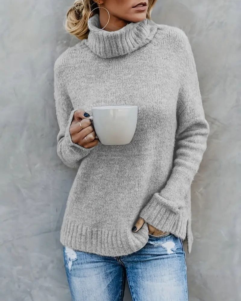 ModeGeist | Schlitz-Ärmel Turlteneck-Pullover
