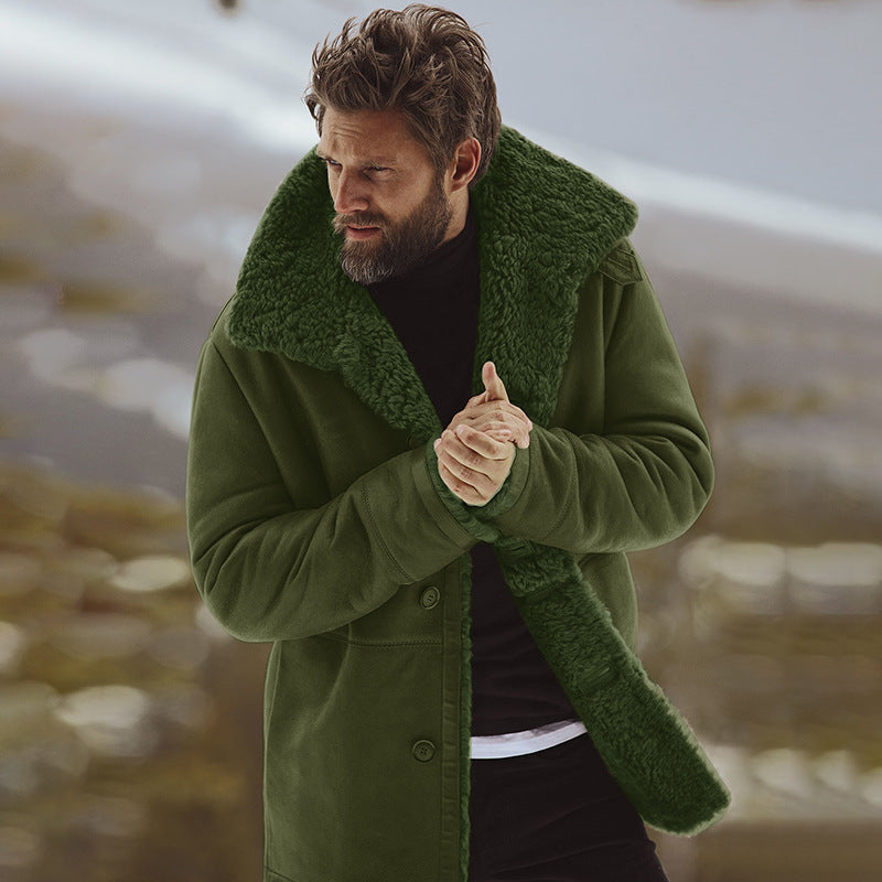 Herren Fleecejacke mit großem Kragen ModeGeist