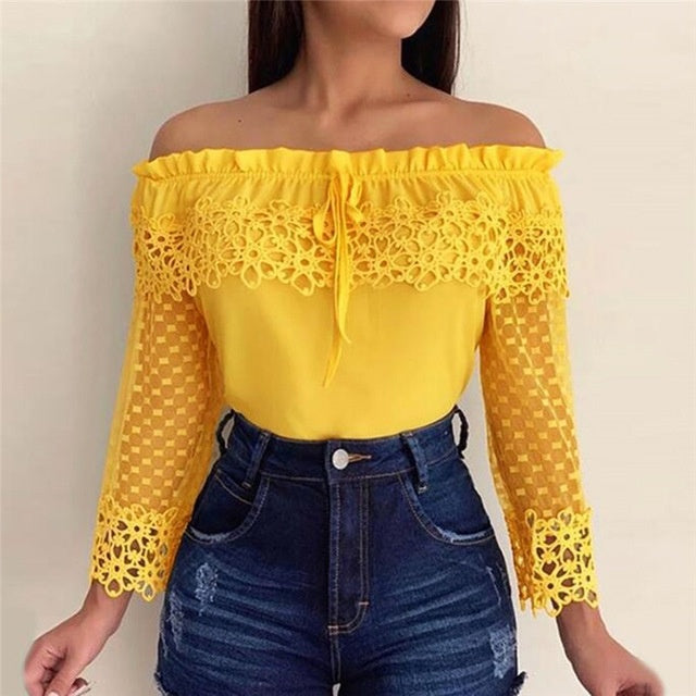 Sommer-Langarmbluse mit Blumenmuster von Fudus