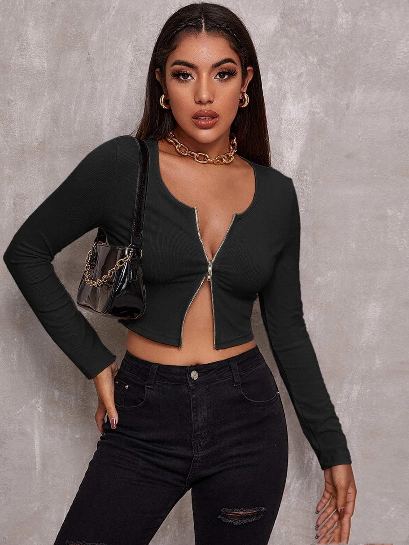 Schwarze Harajuku Bluse für Damen von Fudus