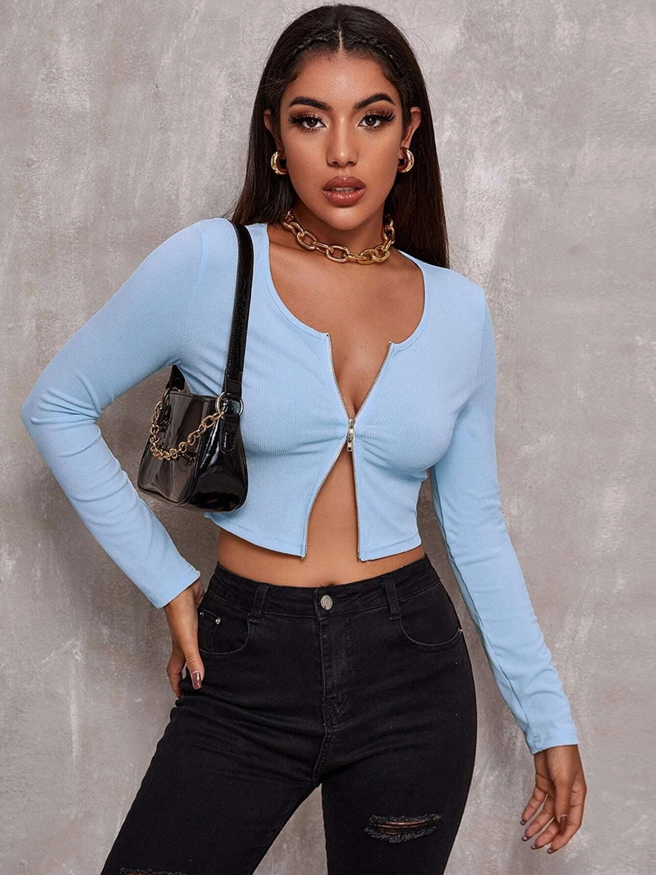 Schwarze Harajuku Bluse für Damen von Fudus