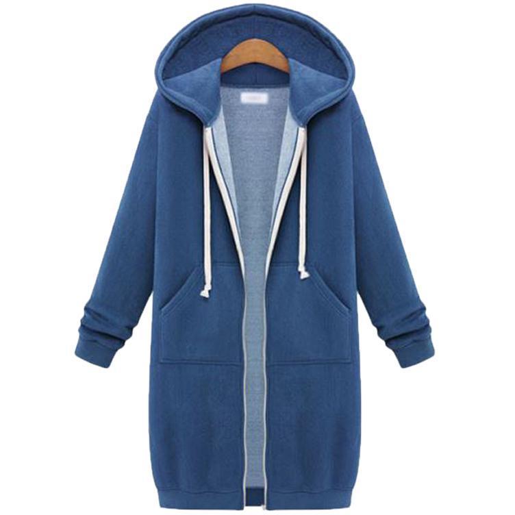 Damen-Sweatshirt von Fudus: Lang geschnitten und mit Reißverschluss