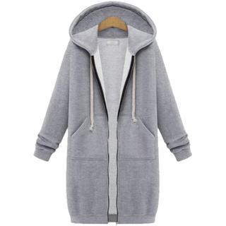 Damen-Sweatshirt von Fudus: Lang geschnitten und mit Reißverschluss