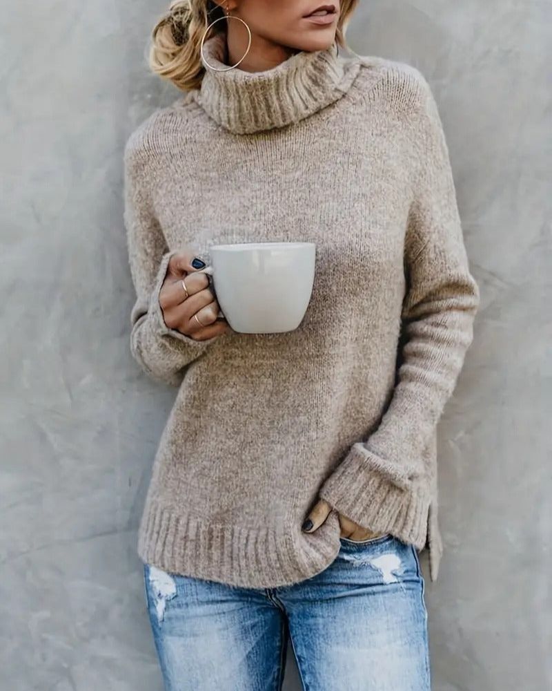 ModeGeist | Schlitz-Ärmel Turlteneck-Pullover