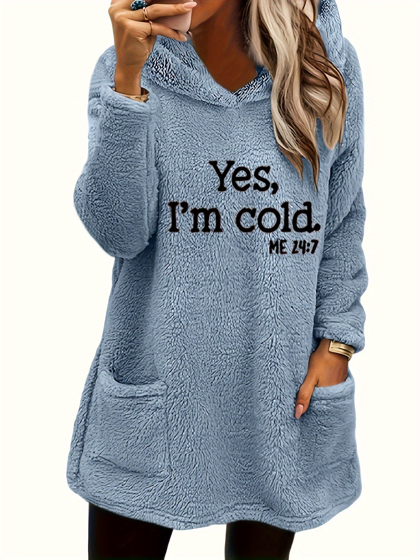 ModeGeist | Langer Hoodie mit Print Fleece Wärme und Komfort