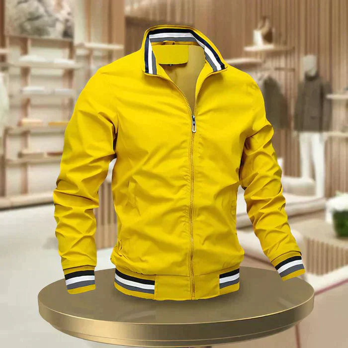 Sportliche Herren-Sommerjacke mit gerippten Bündchen