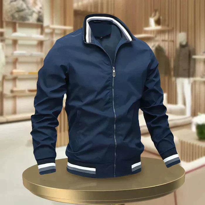 Sportliche Herren-Sommerjacke mit gerippten Bündchen