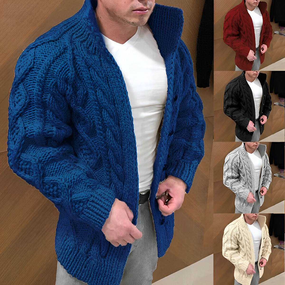 Adam: Warme Strickjacke im Zopfmuster