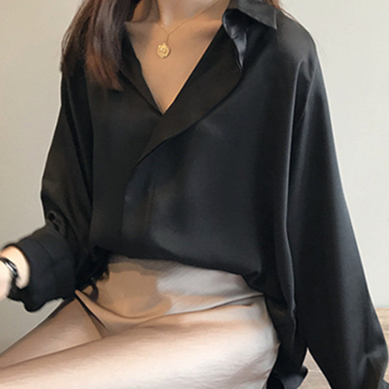 Damen-Satinbluse Hilda – elegant