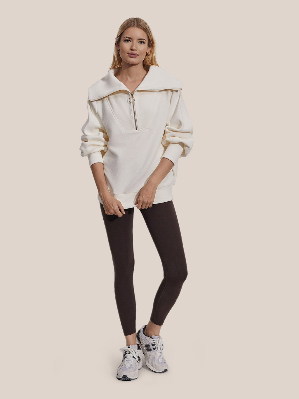 ModeGeist | Half-zip Bluse Baumwolle Modern, Komfortabel