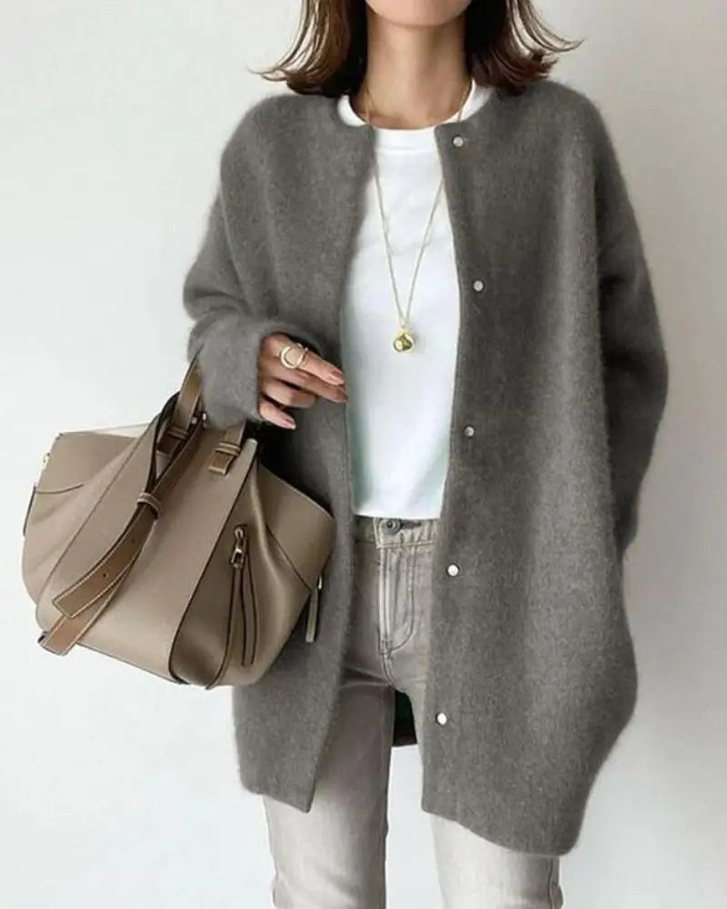 ModeGeist | Damen Cardigan Aus Wolle und Mohair Chic und Bequem