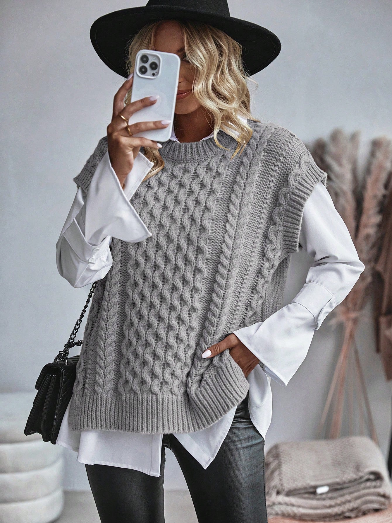 ModeGeist | Bequemes Damen Strickgilet mit Lockerer Passform
