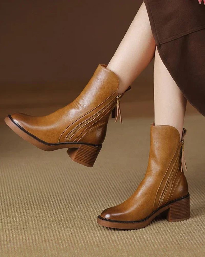MODEGEIST Damen Ankle Boots Klassisches Design Robuste Sohle