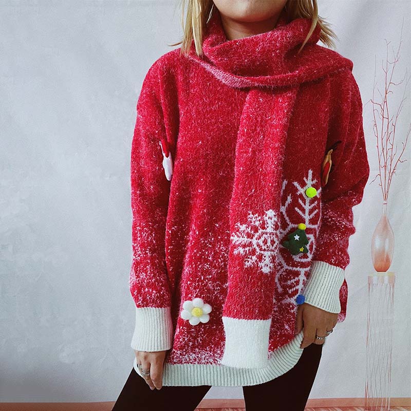 ModeGeist | Satz Aus Weihnachtspullover und Schal