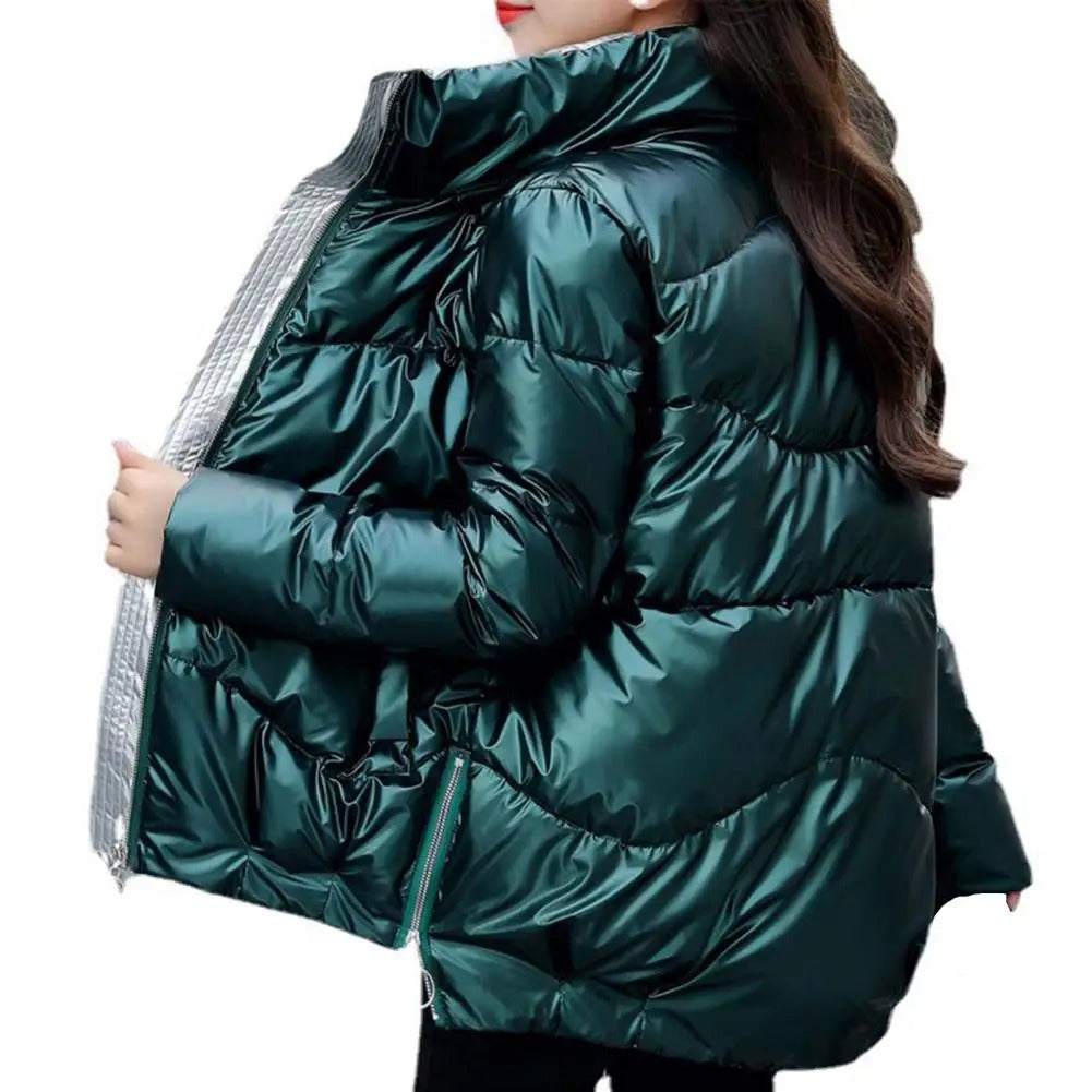 ModeGeist | Pufferjacke - Gequiltet und Leicht - Hoher Kragen - Glänzende Oberfläche - Warm und Bequem