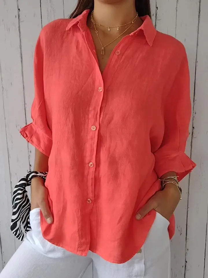 Damen Leinen Top von Fudus im lässigen Stil
