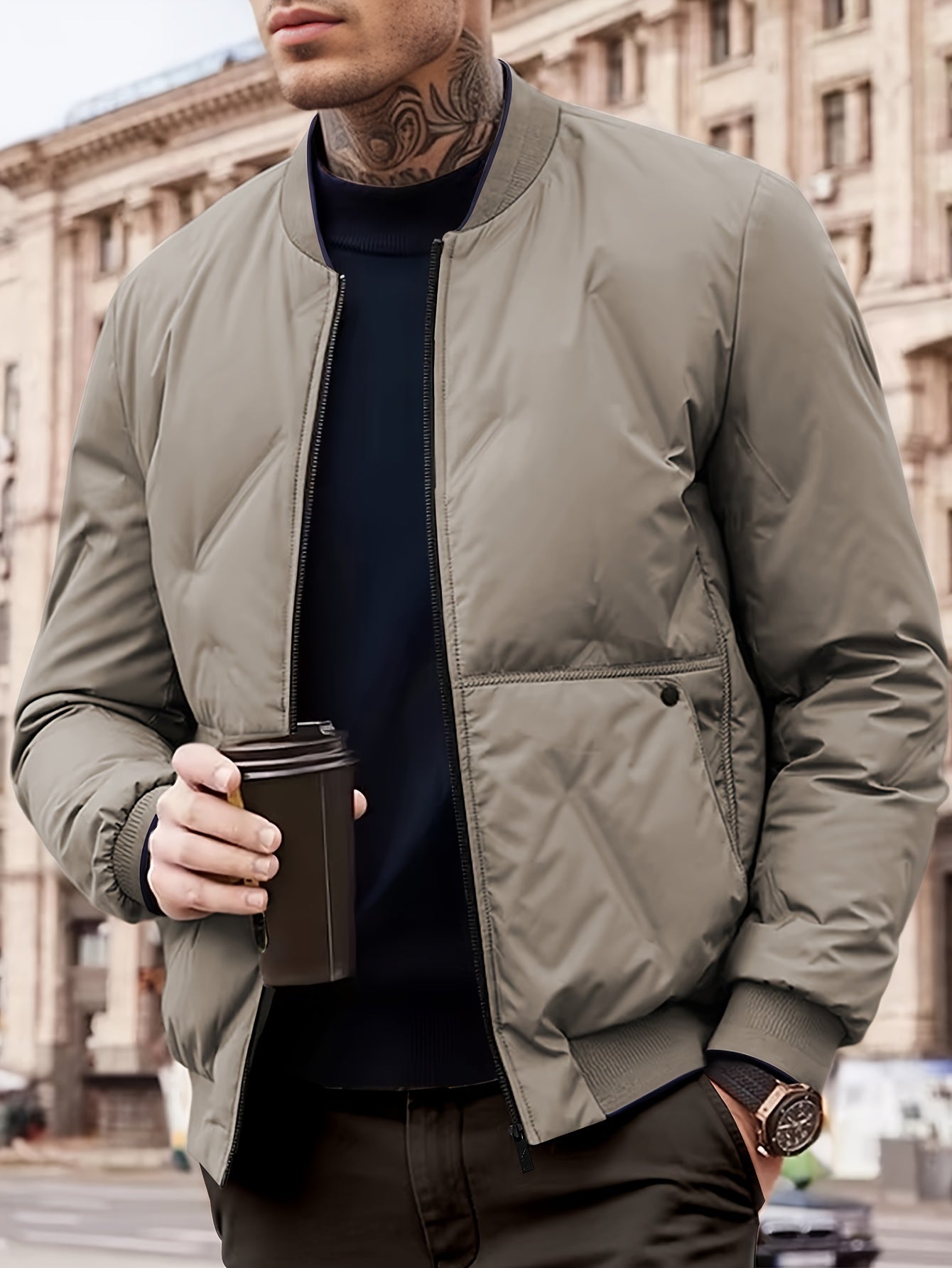 ModeGeist | Moderne Bomberjacke Polyester Stil und Komfort